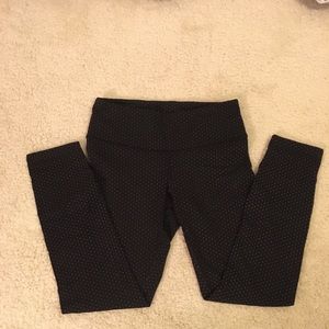 Lululemon black leggings with white dots